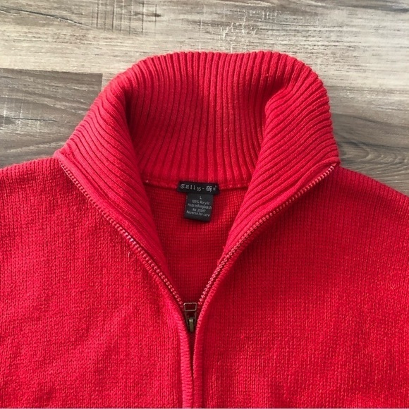 Cally-Go Red Knot Full Zip Cardigan Sweater Women Size Large - Picture 4 of 6